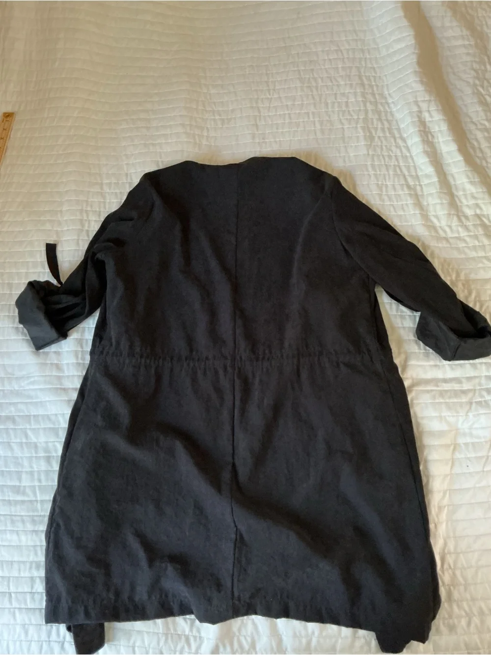 Zara Black Waterfall Open-Front Lightweight Jacket